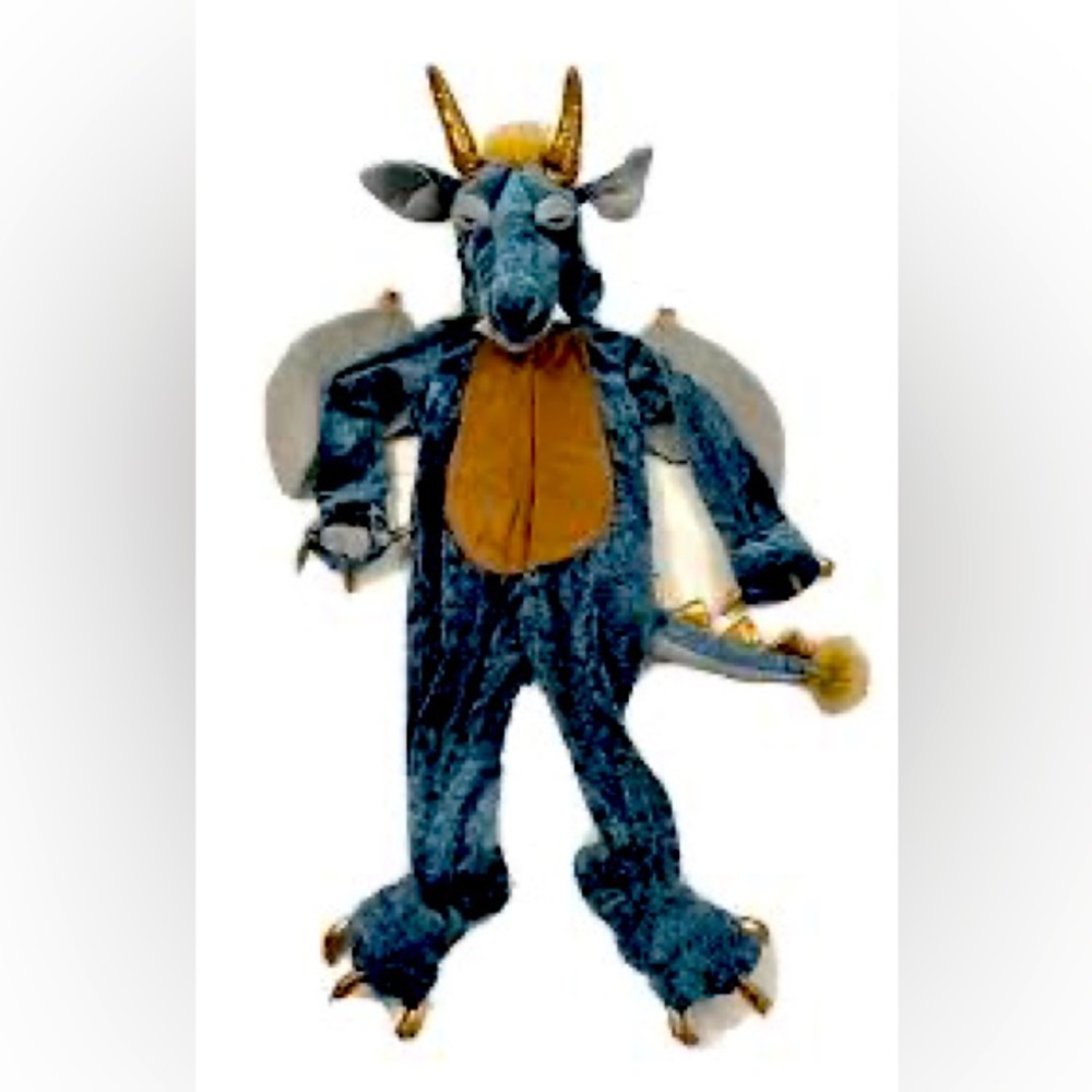 F A O schwarz green plush warm dragon costume 4t like new